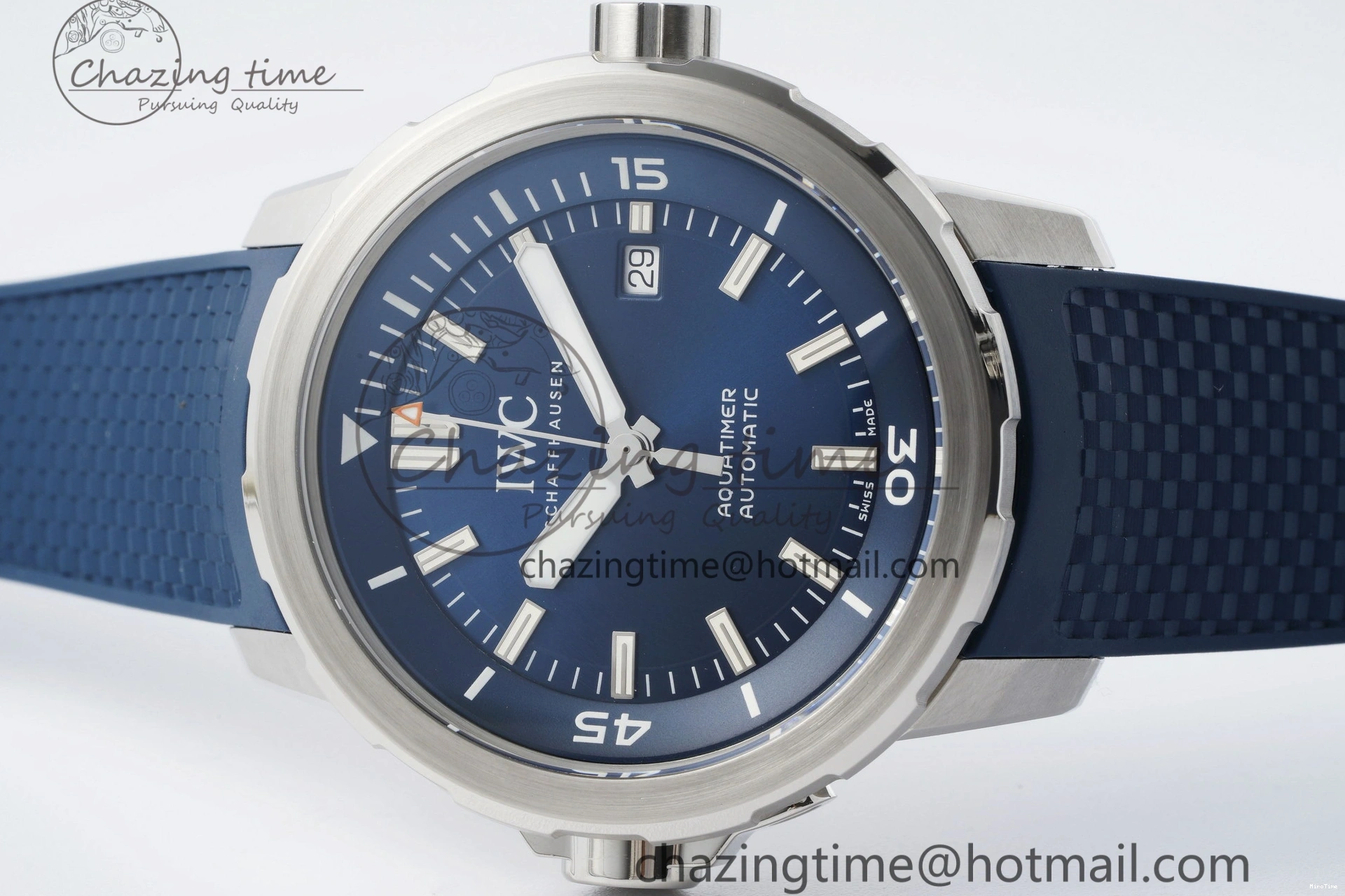MIROTIME 0416 WellDesigned Aquatimer Automatic SS RSF 1:1 Best Edition Blue Dial on Blue Rubber Strap A 7057
